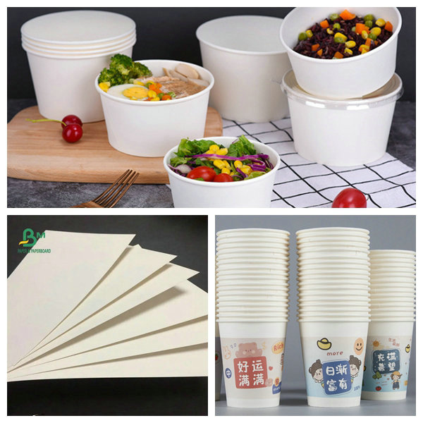 ฟู้ดเกรด  260 + 15PE Coated White Cupstock Paper Board For Coffee Cup