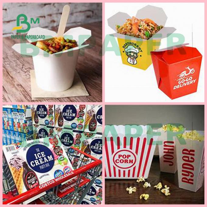 27'' X 39'' 235gsm ฟู้ดเกรด White Board For Deep - Fried Packaging