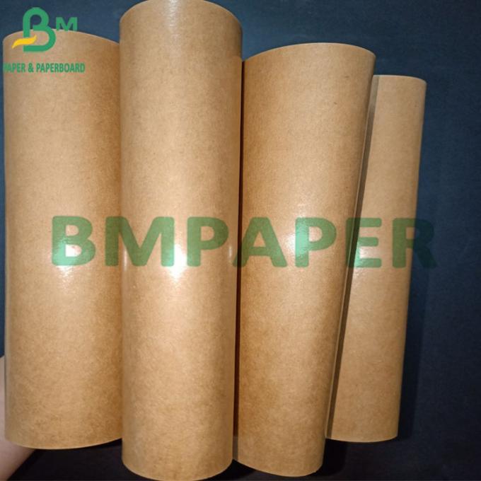 12g 15g One Side PE Coating ฟู้ดเกรด Brown Kraft Papel Roll For Food Packing (2)