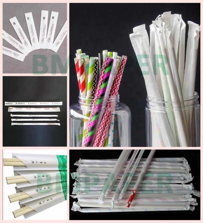 28gsm Straw Wrapping Paper Roll For Drinking 29mm 35mm x 5000m ฟู้ดเกรด