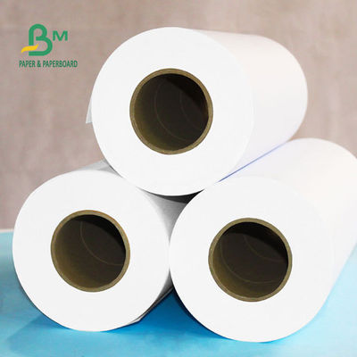 92% ความขาว 80gsm ม้วนกระดาษพล็อตเตอร์, ม้วนกระดาษสีขาวธรรมดาสำหรับพล็อตเตอร์ CAD 24 '' X 150ft