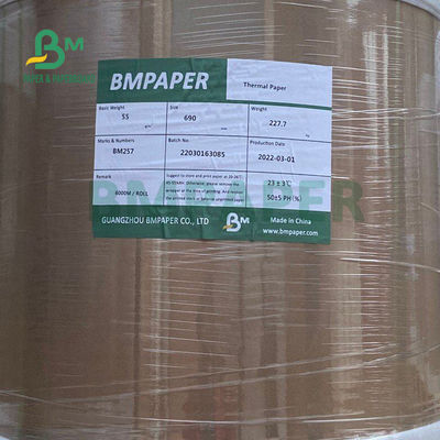 กระดาษความร้อนม้วนจัมโบ้ 55 แกรมสำหรับเครื่องพิมพ์ POS 565 มม. X 6000 ม.