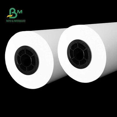 92% ความขาว 80gsm ม้วนกระดาษพล็อตเตอร์, ม้วนกระดาษสีขาวธรรมดาสำหรับพล็อตเตอร์ CAD 24 '' X 150ft
