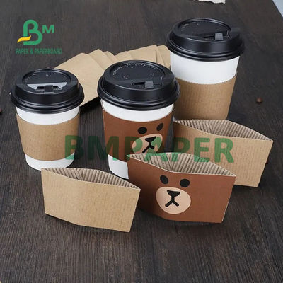 แผ่นกระดาษลูกฟูกผนังเดี่ยวขลุ่ย E สำหรับฝาครอบถ้วยกาแฟสีน้ำตาล
