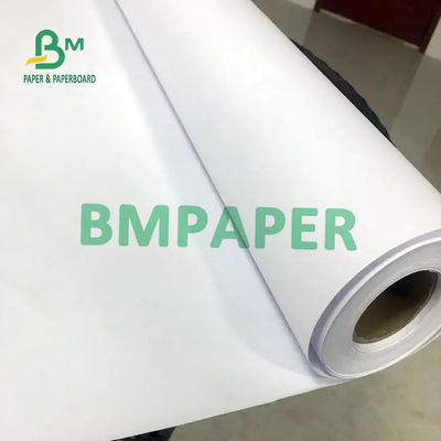 กระดาษพล็อตเตอร์ CAD ม้วนกระดาษสีขาว 20 ปอนด์พร้อม 24 &quot;30&quot; 36 &quot;× 50 หลา