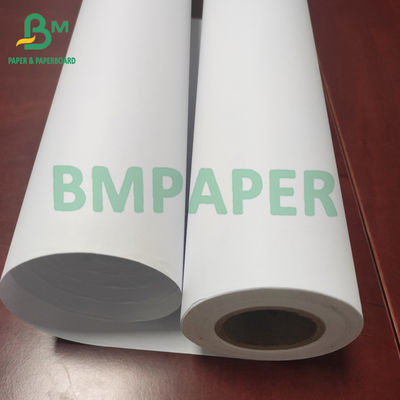 24&quot; X 150' 20lb CAD กระดาษพล็อตเตอร์ไม่เคลือบสีขาวสว่างสำหรับงานวิศวกรรม