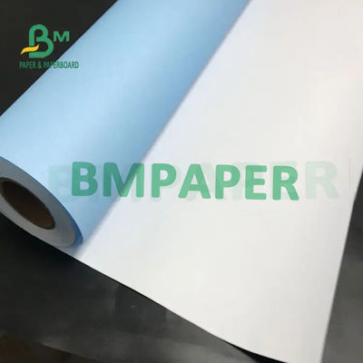 80gsm 20lb ด้านเดียว / สองด้านกระดาษพล็อตเตอร์สีฟ้าพิมพ์ดิจิตอลม้วน
