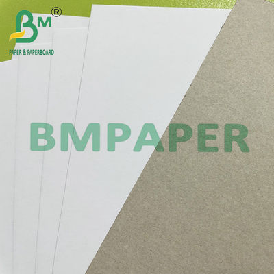 300GSM 400GSM กระดาษเคลือบ Duplex Board กระดาษรีไซเคิลสีขาวพร้อมด้านหลังสีเทาสำหรับหนังสือไฟล์