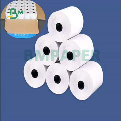 55gr 80x80mm 57x40mm เครื่องบันทึกเงินสดม้วนกระดาษความร้อนสำหรับ POS ของธนาคาร