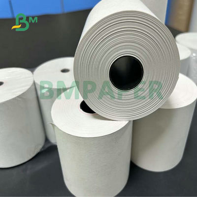 50Gr 55Gr 80 x 80 มม. 57 x 50 มม. กระดาษใบเสร็จความร้อนสำหรับการพิมพ์กระดาษลงทะเบียน ATM