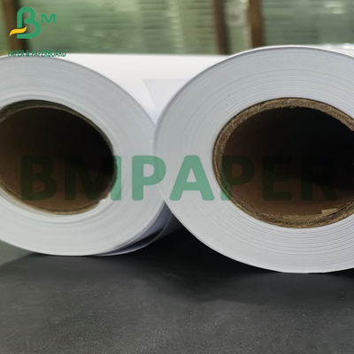 กระดาษ CAD สีขาว 20lb ไม่เคลือบ กระดาษจารึกงานวิศวกรรม กระดาษบอนด์ Roll สําหรับการพิมพ์