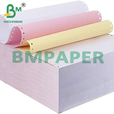 กระดาษคอมพิวเตอร์แบบต่อเนื่องไร้คาร์บอน สีขาว สีชมพู สีเหลือง