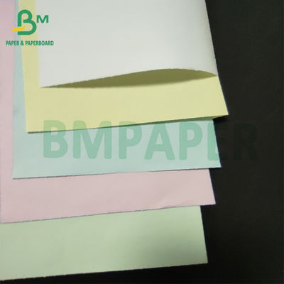 กระดาษสําเนาไร้คาร์บอนสีขาวชมพูเหลือง 50g ถึง 60gsm CCP สําหรับบิล