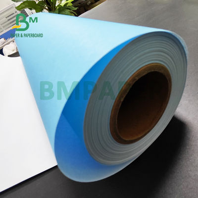80gr กระดาษสีฟ้าม้วน หลังสีขาว สําหรับ CAD การออกแบบวิศวกรรม 880mm X 150m 3' หลัก