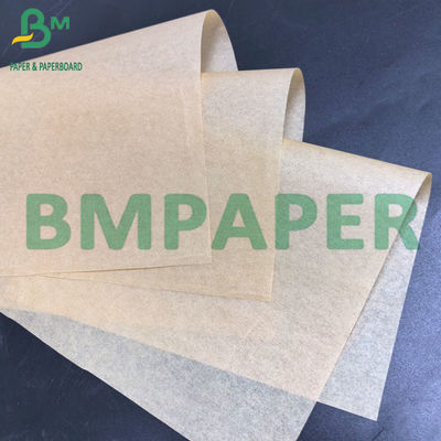 35 กรัม Single Side Glossy MG Golden Brown Ribbed Kraft Paper Roll สําหรับการบรรจุ