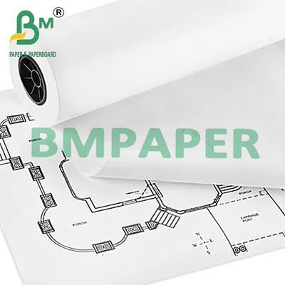 24&quot; X 150ft 20lb White Bond Paper CAD Inkjet Rolls สําหรับการวาดภาพทางวิศวกรรม