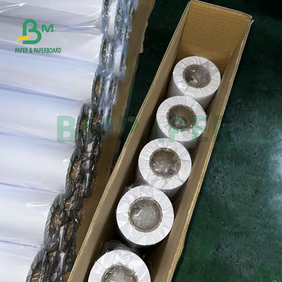 20lb ไม่เคลือบ CAD กระดาษม้วน สําหรับเครื่องพิมพ์ inkjet 36' X 500' 3' หลัก สีขาวสดใส