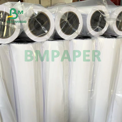 20lb ไม่เคลือบ CAD กระดาษม้วน สําหรับเครื่องพิมพ์ inkjet 36' X 500' 3' หลัก สีขาวสดใส