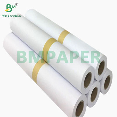 20LB รูปแบบกว้าง ไม่เคลือบกระดาษลวดสีขาวสําหรับเครื่องพิมพ์หมึก 24 &quot;x 150&quot;