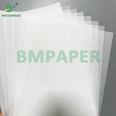 50 83 GSM กระดาษโอนสีขาวเรียบครึ่งโปร่ง 880mm x 40m