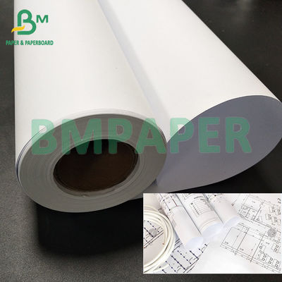 80GSM ไม่เคลือบ CAD สีขาว บอนด์พลอตเตอร์กระดาษสําหรับการสร้างการวาด