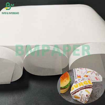 40 กรัม กระดาษสวมแฮมเบอร์เกอร์สีขาว กันไขมัน Kit3 Kit7 30×30cm
