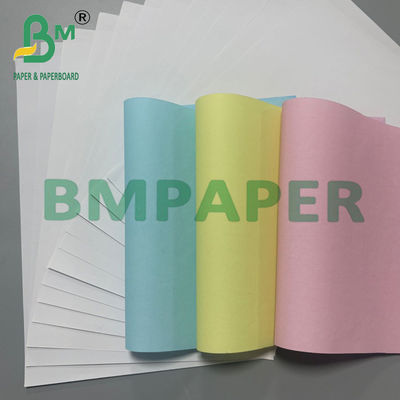 60 กรัม กระดาษสําเนาไร้คาร์บอนสีสันแผ่นกระดาษสําเนา 100% ผงไม้บริสุทธิ์ NCR
