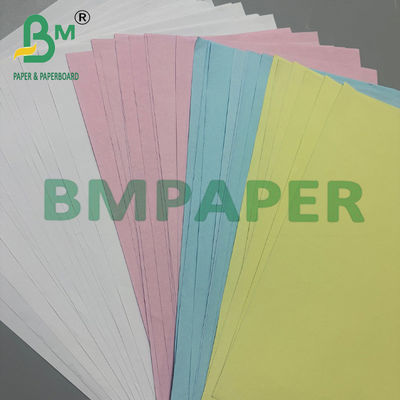 60 กรัม กระดาษสําเนาไร้คาร์บอนสีสันแผ่นกระดาษสําเนา 100% ผงไม้บริสุทธิ์ NCR