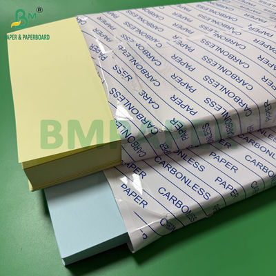 75gr 78gr กระดาษไร้คาร์บอน CF สีเหลือง CFB สีฟ้า ตัวอักษร ขนาด 216x279mm ภาพ สีดํา
