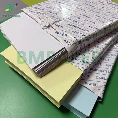 75gr 78gr กระดาษไร้คาร์บอน CF สีเหลือง CFB สีฟ้า ตัวอักษร ขนาด 216x279mm ภาพ สีดํา