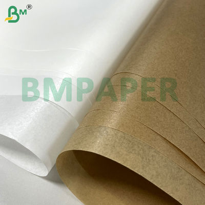 กระดาษปล่อยสีน้ําตาล Kraft ซิลิโคนเคลือบ 80gsm สําหรับฉลากและการใช้งานทนกรีส