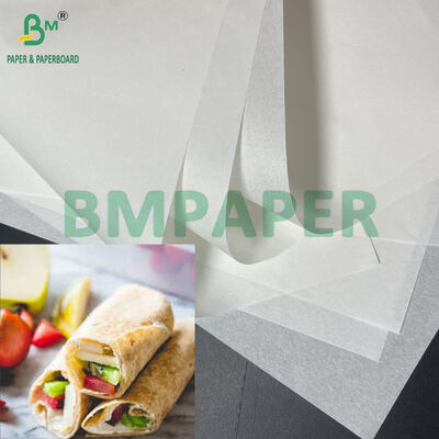 ทนความชื้น 25gsm ถึง 40gsm หนังสือขาวเกรดอาหารม้วนสําหรับบรรจุทอร์ติลา