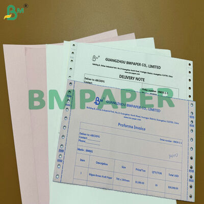 กระดาษสําเนาสีขาวชมพู 2 พลาย 3 พลาย 70 กิโลกรัม A4 ที่ไม่มีคาร์บอนสําหรับใบใบชําระเงินและใบเสร็จ
