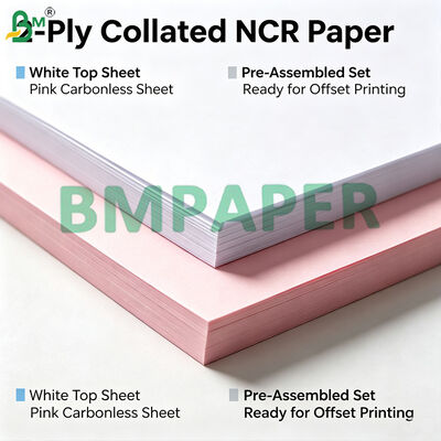 ใบกระดาษไร้คาร์บอนที่ติดต่อกันก่อน 2-Ply 3-Ply NCR สําเนากระดาษ A4 แนวใบรับใบชําระเงิน